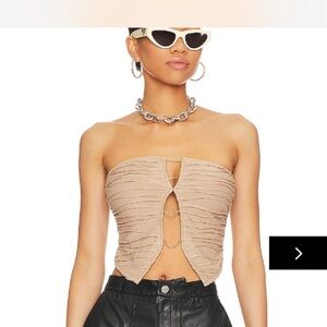 Super down Tan Strapless Top